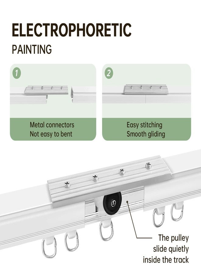 MaKefeile Curtain Tracks Ceiling Wall Mounted Heavy-Duty Curtains Rails Room Divider Track for Living Bedroom Shower White 3FT To 12FT - Image 5