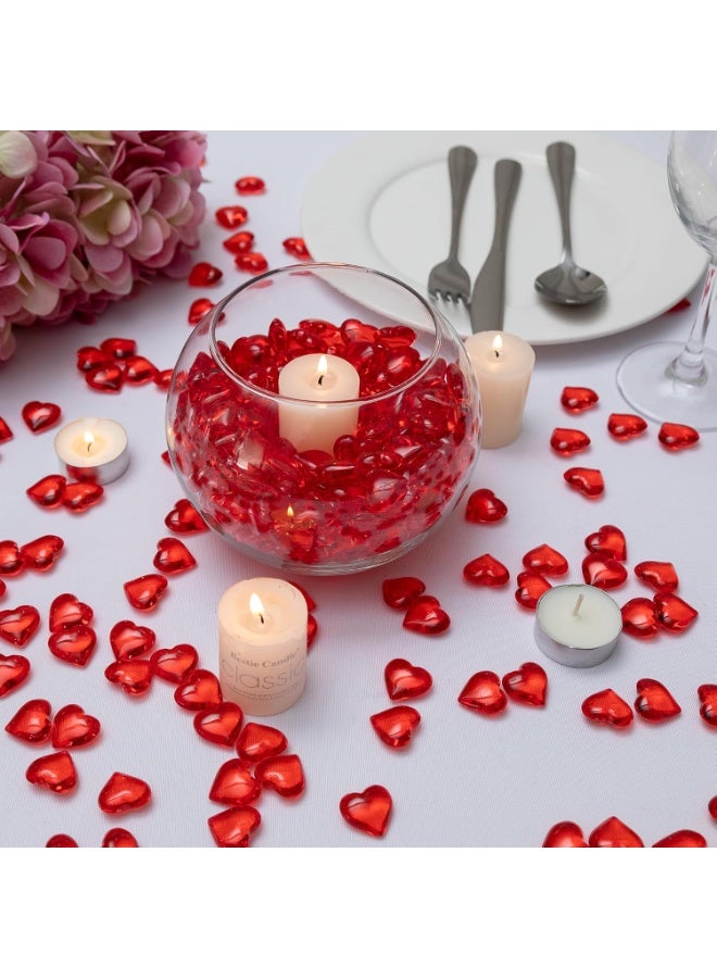 AiFanS 225PCS Red Heart Shaped Marbles â€“ Acrylic Heart Gems for Vase Fillers, Table Scatter, Home DÃ©cor & Centerpieces, Perfect for Valentine's Day Decorations - Image 2