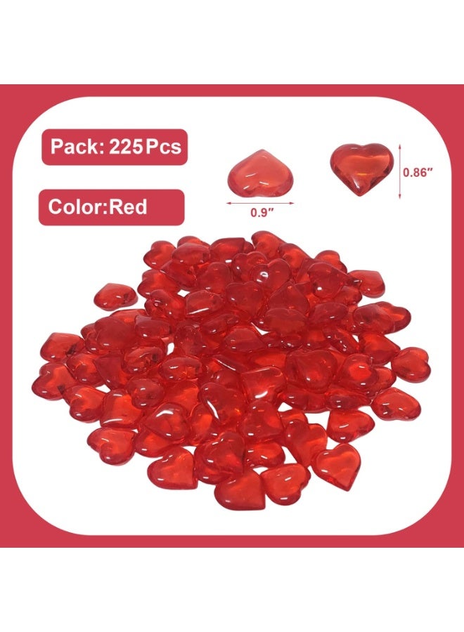 AiFanS 225PCS Red Heart Shaped Marbles â€“ Acrylic Heart Gems for Vase Fillers, Table Scatter, Home DÃ©cor & Centerpieces, Perfect for Valentine's Day Decorations - Image 5