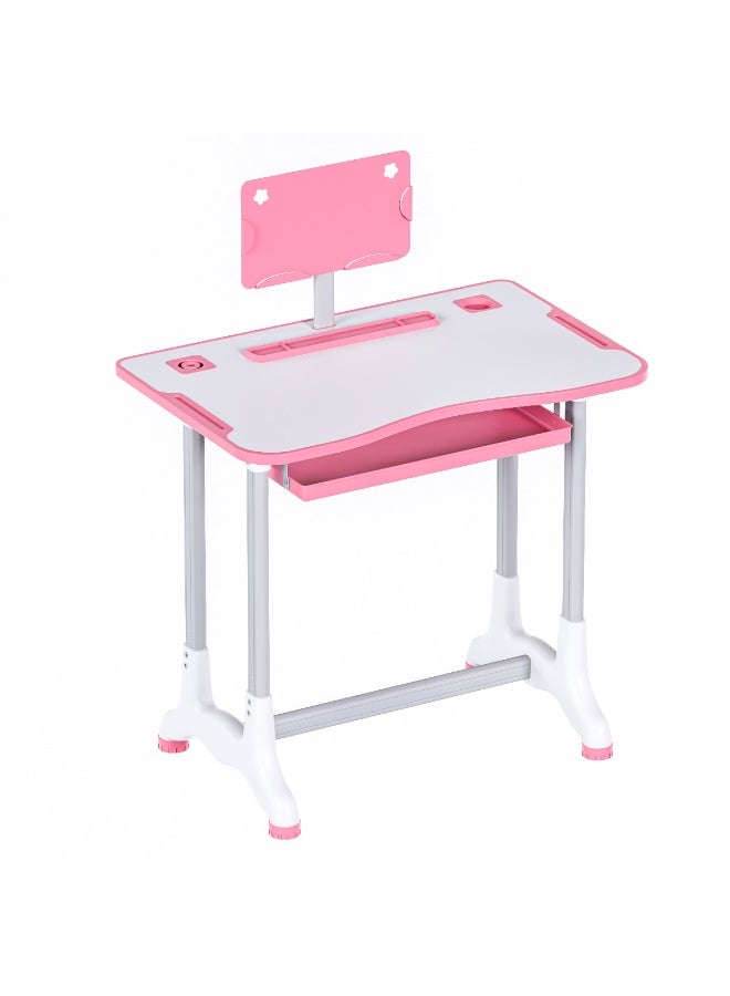 DubaiGallery Modern Ergonomic Design Adjustable Height Student Desk Chair with Storage Drawer Lamp Book Holder Study Reading and Drawing Workstation Table Desk and Chair Set Kid Furniture 70x45.5x70 & 34x37x72 cm - Image 3