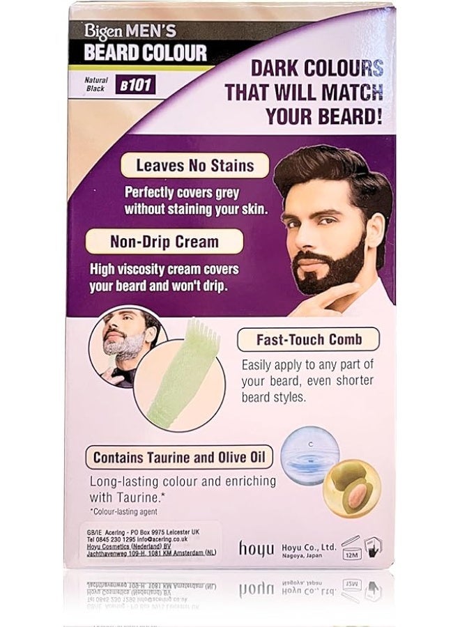 Bigen Men's Beard Color, 20g+20g - Natural Black B101 - Image 2