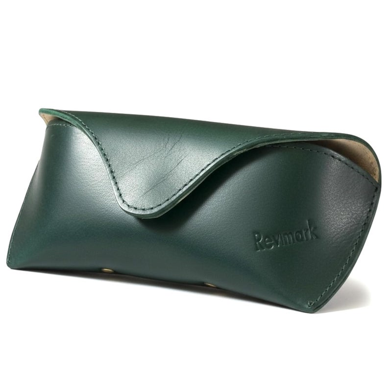 Revmark Genuine Leather Sunglass Case, Vintage Style - Image 1