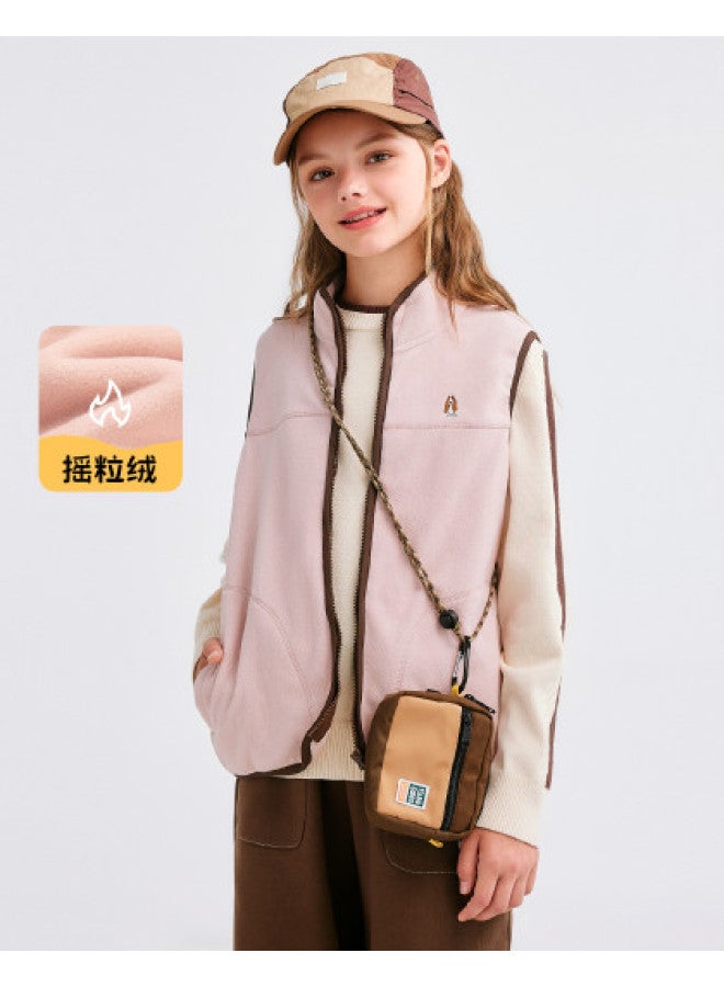 Hush Puppies Neutral Style Men's Women's Children's 25 New Autumn Winter Fleece Vest Children's Warm Inner Wear Vest Jacket - Image 1