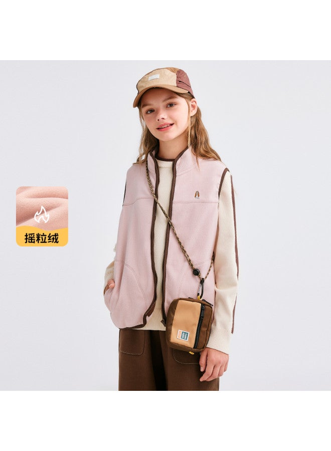 Hush Puppies Neutral Style Men's Women's Children's 25 New Autumn Winter Fleece Vest Children's Warm Inner Wear Vest Jacket - Image 5