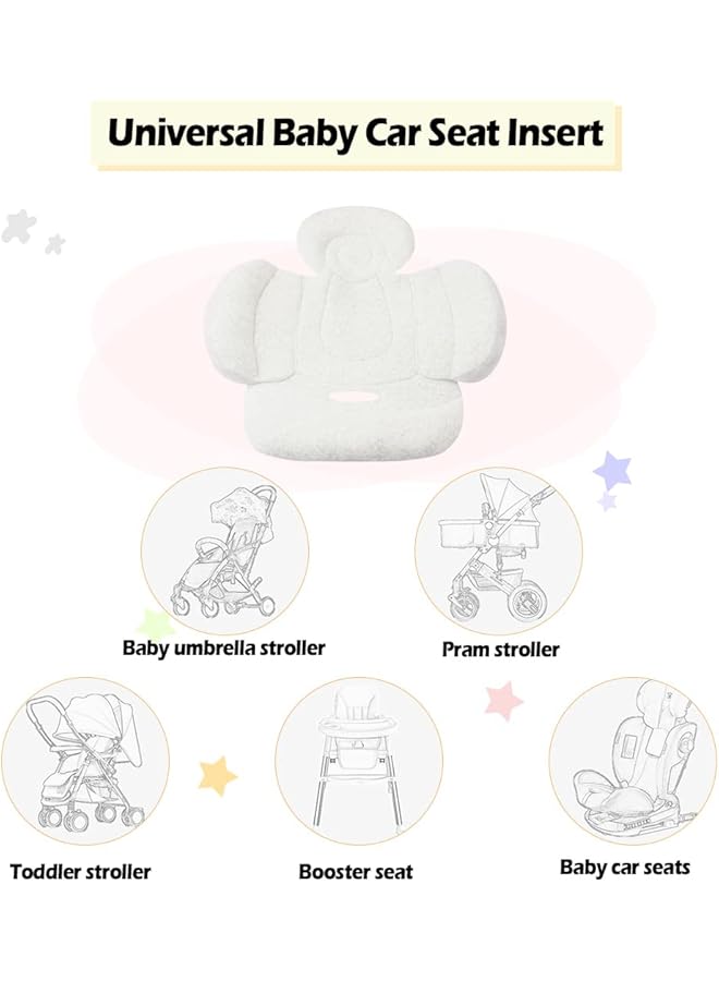 KAKIBLIN Baby Stroller Cushion Soft Baby Stroller Liner Pram Head And Body Support Cushion Washable Baby Stroller Padding Head Support Pillow For Newborn Gray - Image 4