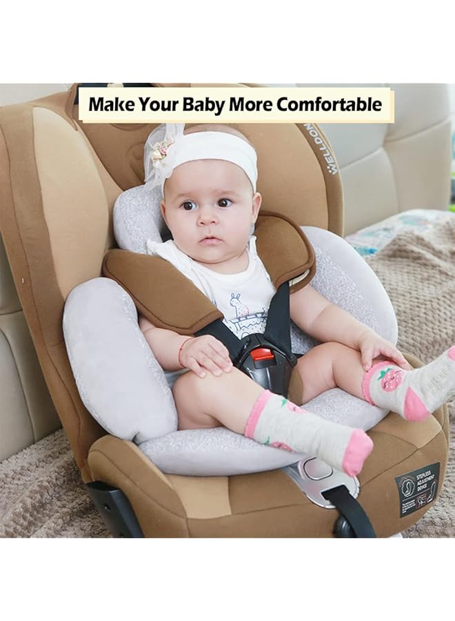 KAKIBLIN Baby Stroller Cushion Soft Baby Stroller Liner Pram Head And Body Support Cushion Washable Baby Stroller Padding Head Support Pillow For Newborn Gray - Image 5