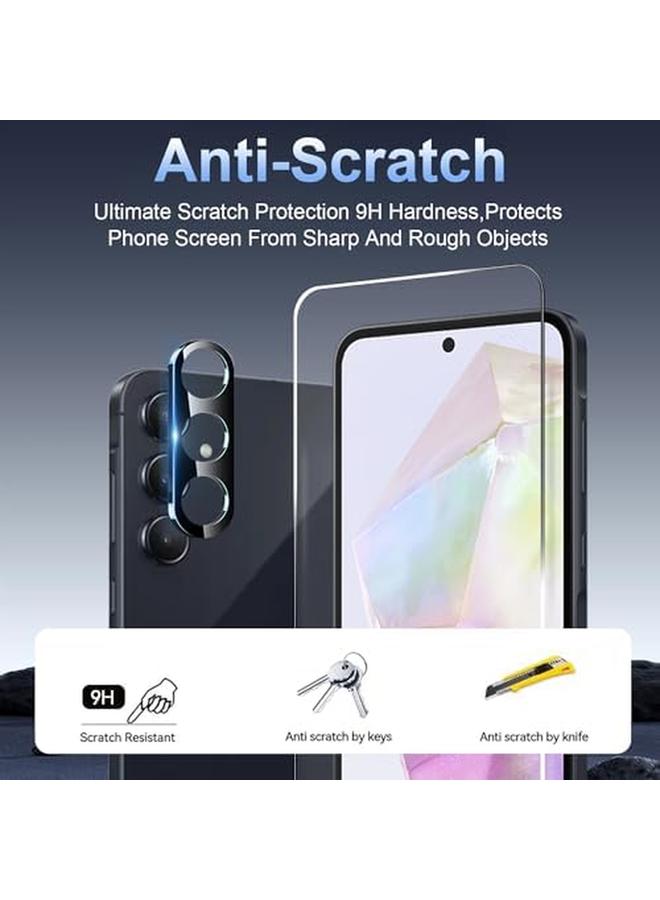 erorex In 1 2 Pack Tempered Glass Screen Protector For Samsung Galaxy A35 5G 2 Pack Lens Protector With Ultra Slim Shockproof Bumper Case Premium Film Shockproof Case Friendly 9H Hardness  - Image 5