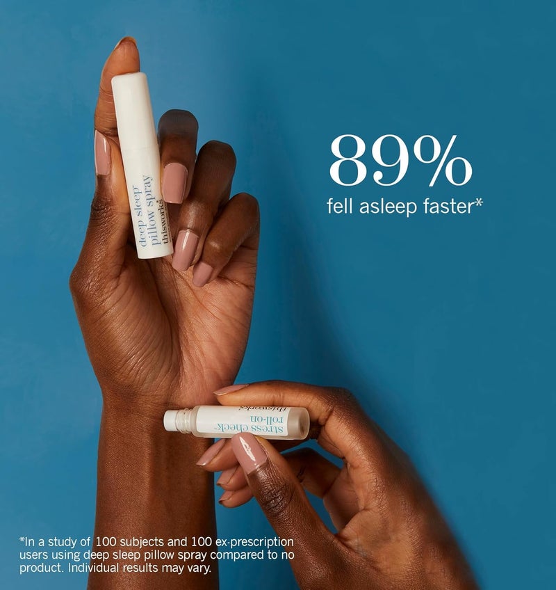 thisworks Choose Sleep Travel Kit, The Deep Sleep Pillow Mini Spray and Aromatherapeutic Roller Ball Infused with Eucalyptus, Frankincense & Lavender Essential Oils, 2x5ml - Image 4