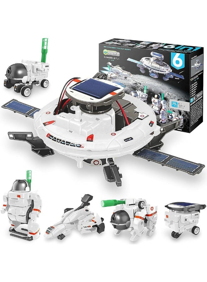 Children's 6-in-1 space robot educational assembly toy 6-in-1 self-assembly solar toy car - Image 2