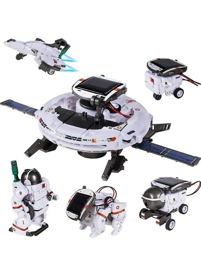 Children's 6-in-1 space robot educational assembly toy 6-in-1 self-assembly solar toy car - Image 3