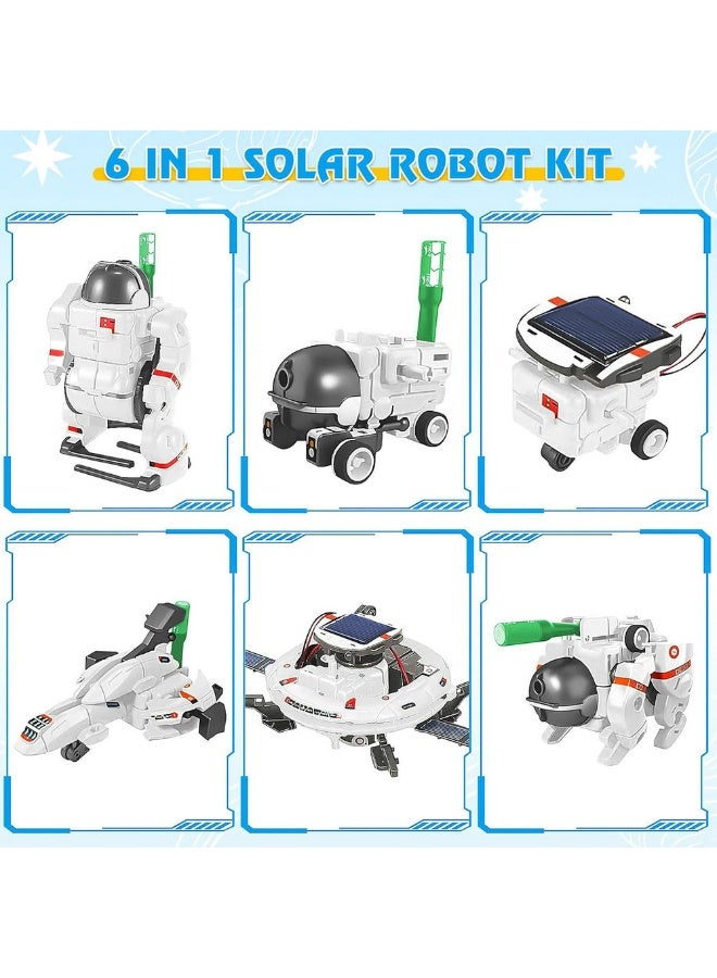 Children's 6-in-1 space robot educational assembly toy 6-in-1 self-assembly solar toy car - Image 4