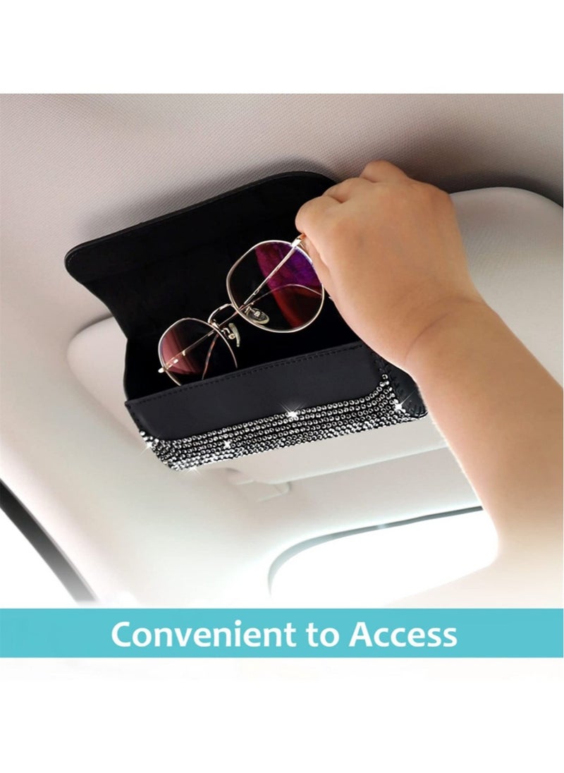 Generic Sparkling Auto Glasses Clip Case Eyeglasses Protective Box  - Image 3