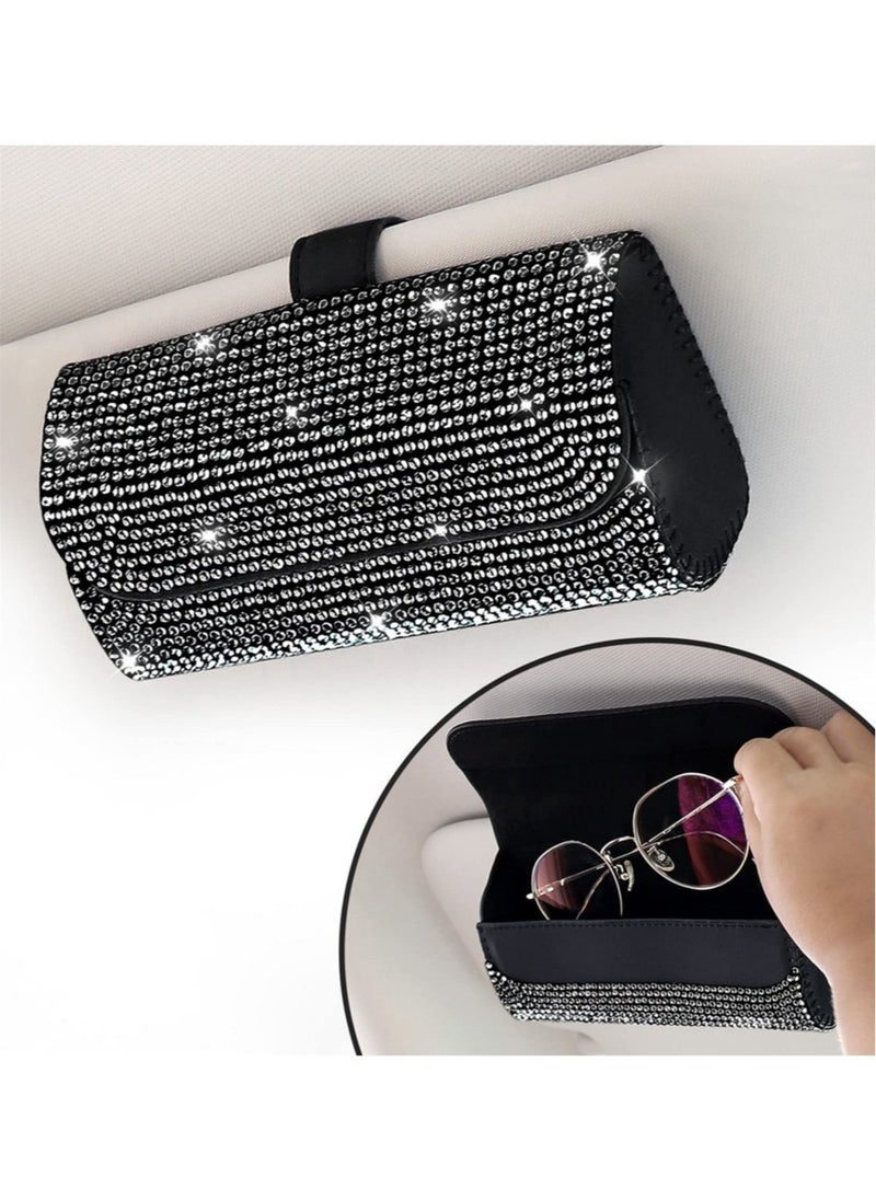 Generic Sparkling Auto Glasses Clip Case Eyeglasses Protective Box  - Image 1