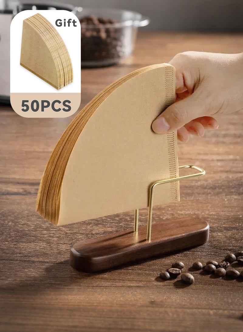 حامل فلتر القهوة و 50pcs V01 ورقة فلاتر القهوة, وقف تخزين فلتر القهوة, حاوية فلتر القهوة لفلترات القهوة ورقة V01 - Image 1