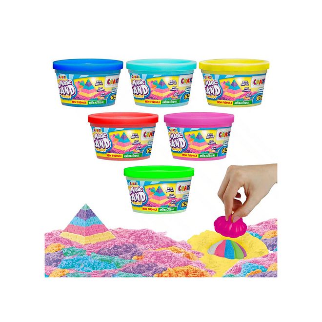 Craze Magic Sand Starter Can - 85g, Assorted Colors, Creative Play for Coordination and Motor Skills, Ages 3 Years+ - Image 1