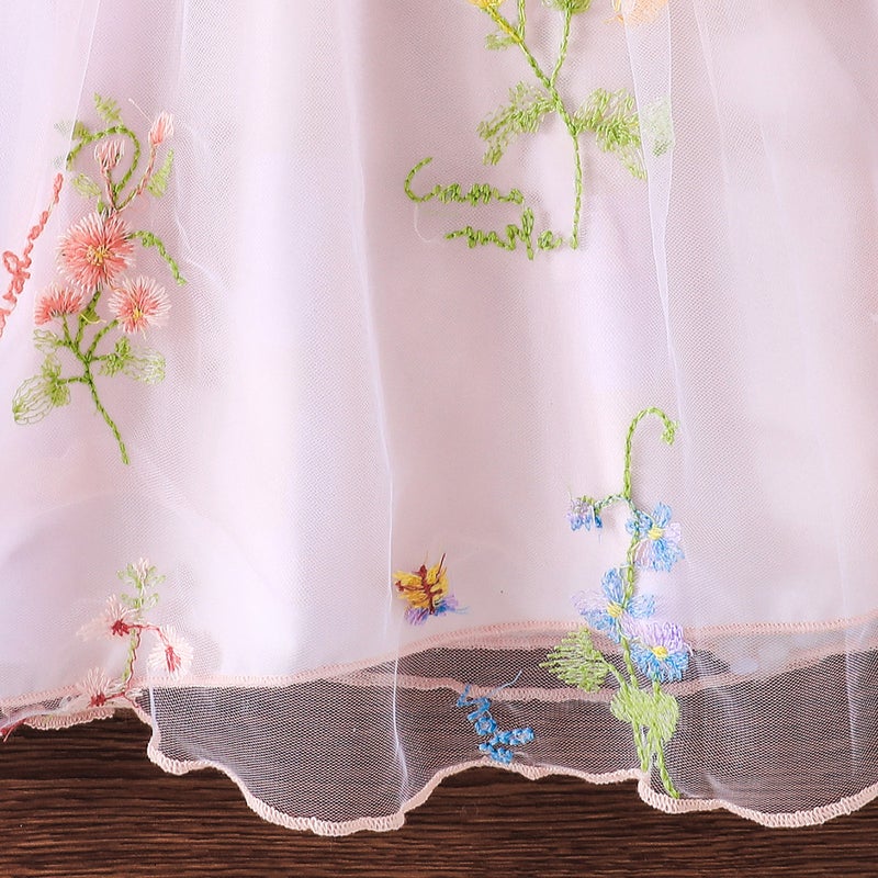 2025 Summer Sweet Princess Dress Three-Dimensional Flower Decorative Lace Stitching Dress Dress New - Image 5