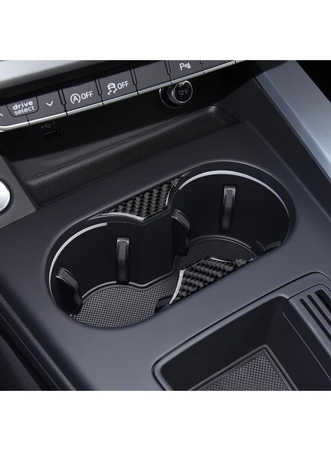 Black Carbon Fiber Left Hand Drive Cup Holder Sticker for Audi A4 A5 2016 2024 Interior Decal - Image 5