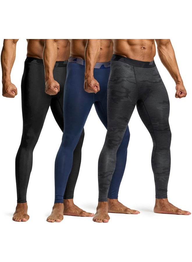 TSLA Men's Compression Pants - Cool Dry Athletic Sports Workout Running Tights Leggings Baselayer - Image 2