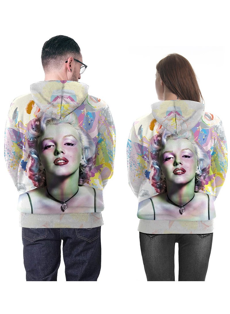 Loquat Graffiti Marilyn Monroe 3D Print Pullover Hoodie  - Image 2