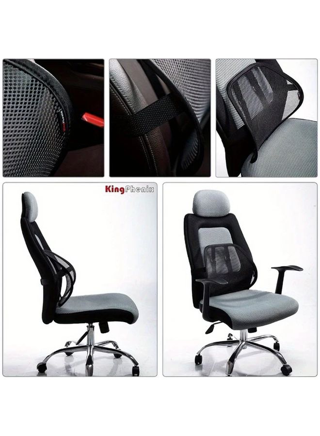 2 Pcs Ergonomic Lumbar Support Cushion Breathable Mesh For Car And Office Chair - Image 4