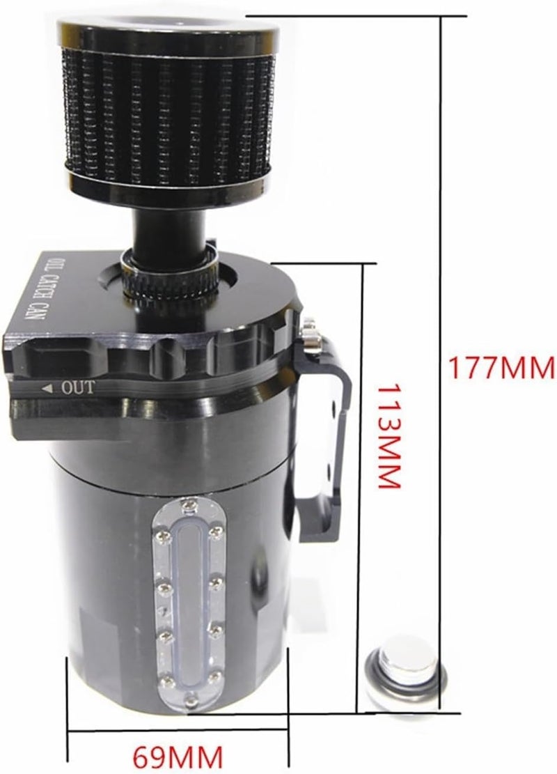 Wivplex Baffled Aluminum Oil Catch Can with Air Filter - Image 2