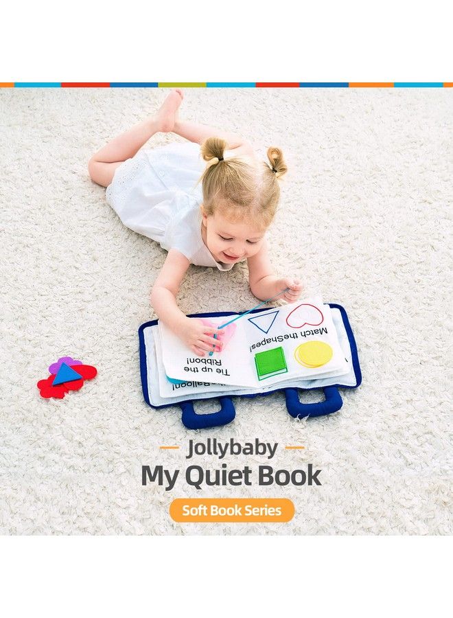مجموعة كتب Baby Soft Busy Book My Quiet Book للسفر ولعبة Montessori الحسية التعليمية، 10 أنشطة تعليمية لمرحلة ما قبل المدرسة للأطفال الصغار من سن 1 إلى 3 سنوات، الأولاد والبنات (أزرق)