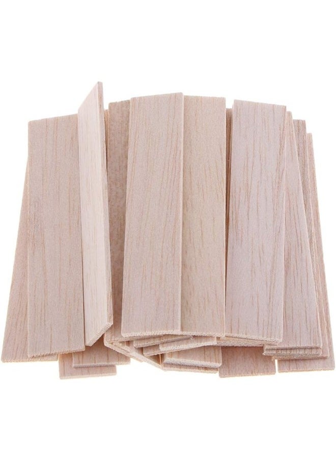 silvercnc Balsa Wood Unfinished Hardwood Sticks Dowels DIY Model Woodcraft Strips - 30 Pieces 90mm  - Image 1