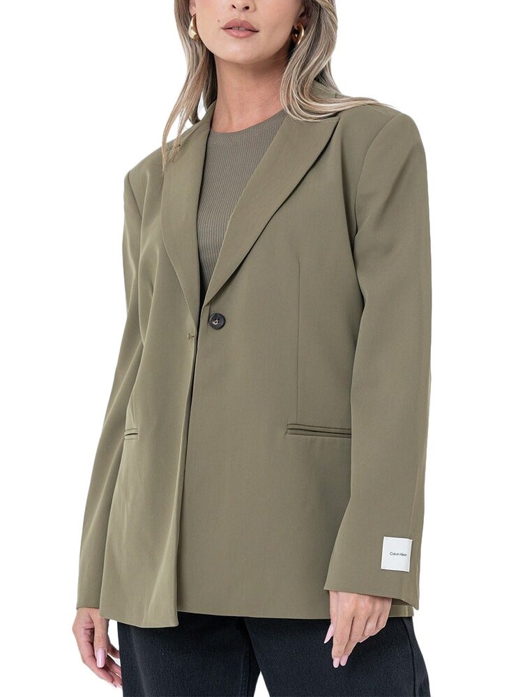 CALVIN KLEIN Khaki Crepe Jacket - Image 1