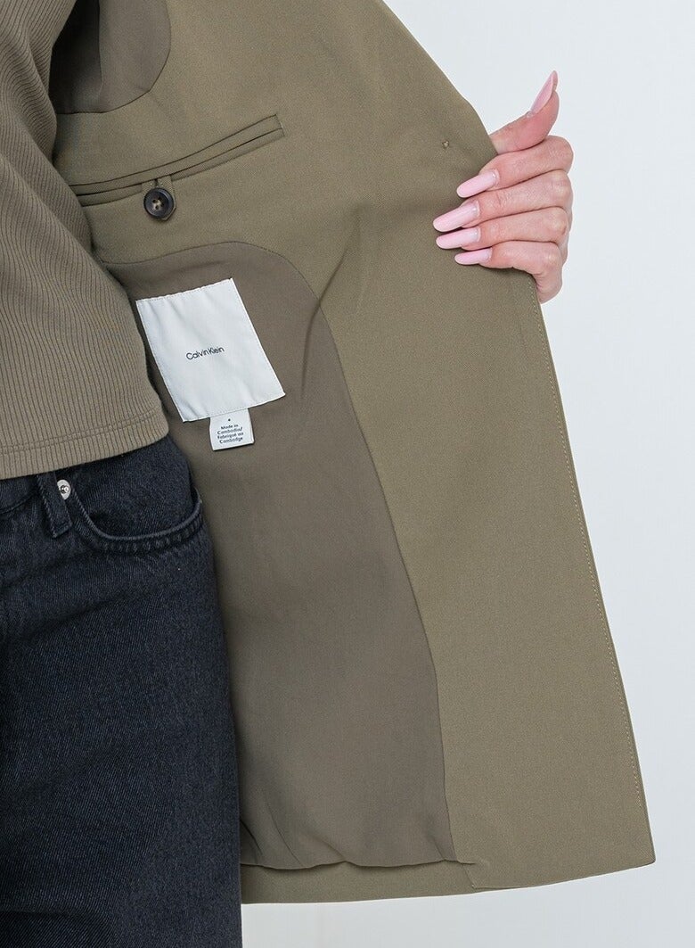 CALVIN KLEIN Khaki Crepe Jacket - Image 4