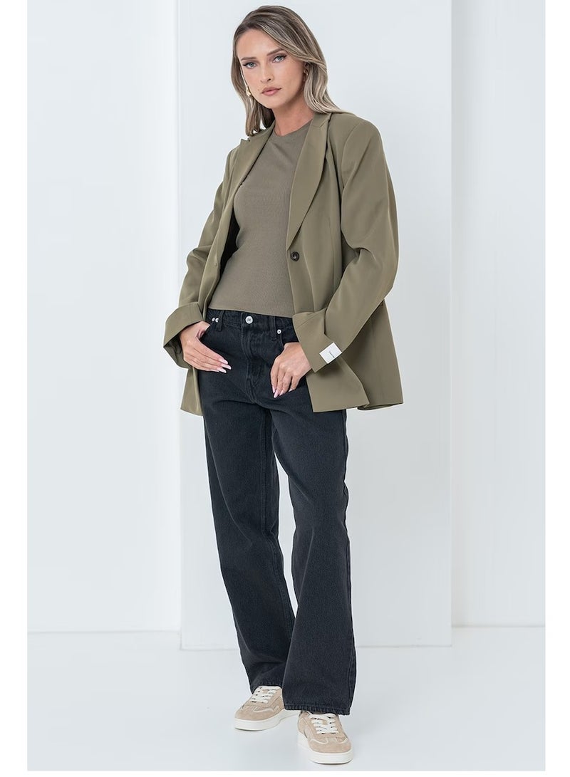 CALVIN KLEIN Khaki Crepe Jacket - Image 5