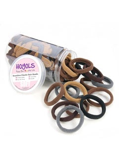 HOYOLS HOYOLS 100pcs Soft Hair Ties no Damage, Seamless Soft Thick Ponytail Holder Scrunchies Head Bands No Crease for Women Girls (Brunette Brown Set) 