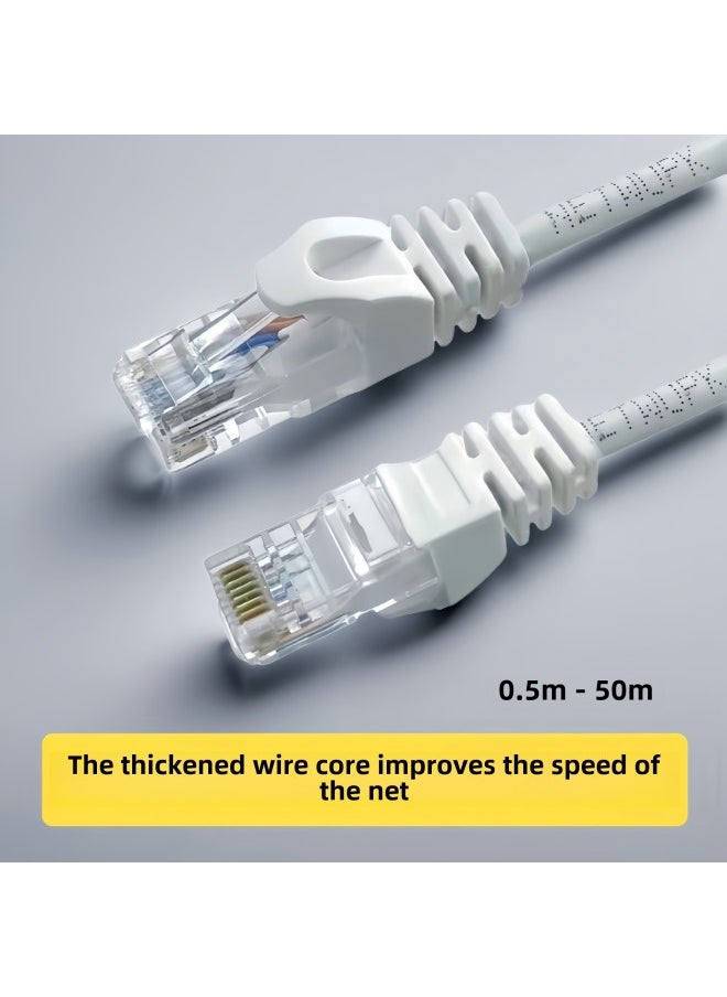 Generic Category 6 Network Cable Household Gigabit Finished Network Cable Computer Router High-speed Cable Non-shielded Broadband Jumper-Color:White-Line Length:1.5 M  - Image 3