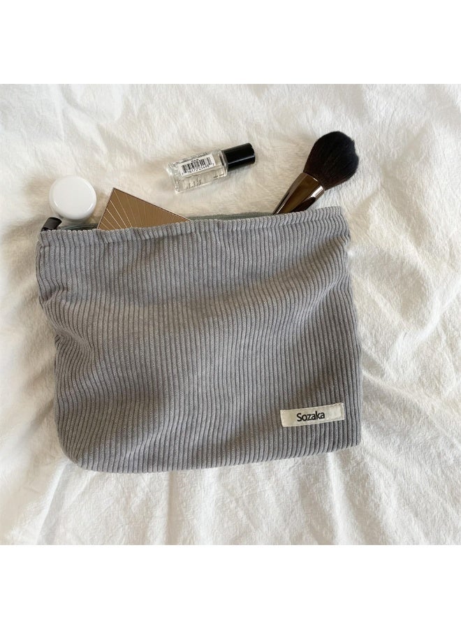 Cosmetic Bags for Women - Corduroy Cosmetic Bag Aesthetic Women Handbags Purses Smile Dots Makeup Organiser Storage Makeup Bag Girls Gift - Image 2