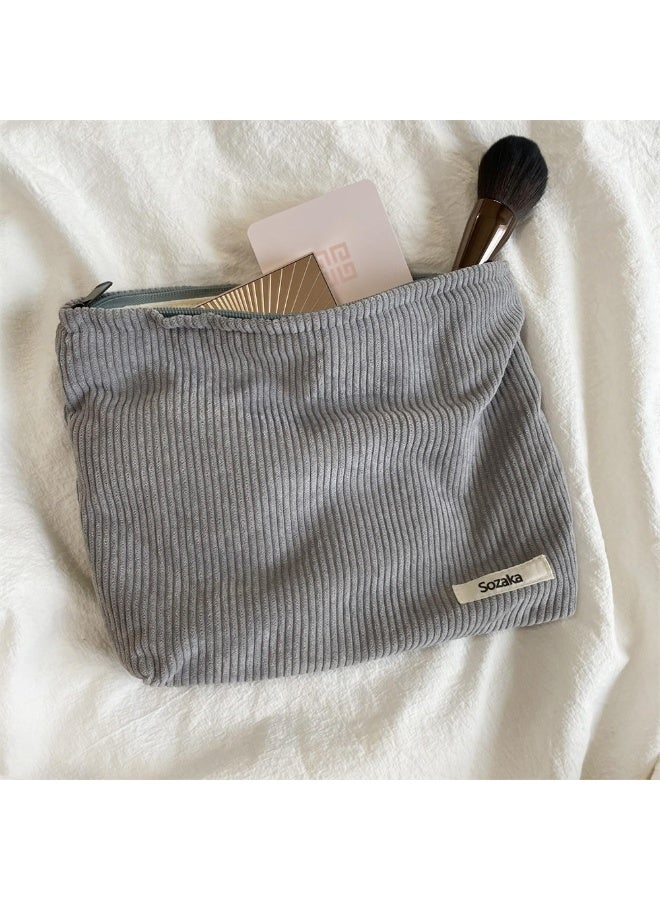 Cosmetic Bags for Women - Corduroy Cosmetic Bag Aesthetic Women Handbags Purses Smile Dots Makeup Organiser Storage Makeup Bag Girls Gift - Image 4