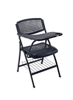 Lecture chair with writing pad, black
