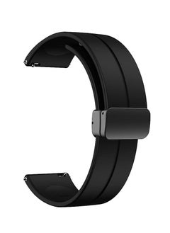 Generic 22mm Silicone Strap With Magnetic Folding Buckle For Xiaomi Watch S1/S1 Active/Mi Watch - Black  - Image 1