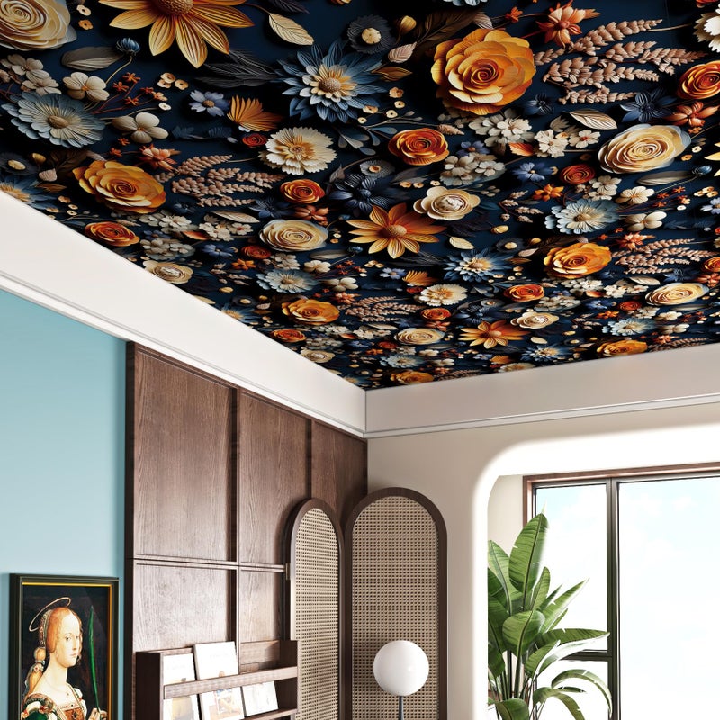 FunStick Off White 3D Floral Wallpaper Peel and Stick Embossed Flower Wallpaper for Bedroom Removable White Contact Paper Peel and Stick Wall Paper Decor for Bathroom Walls Cabinets Ceiling 17.5"x118" - Image 5