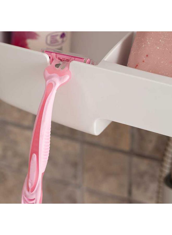 Primanova 3-Compartment Sleek Design Plastic Drippy Shower Basket White - Image 5