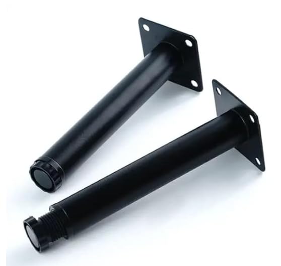 Zohra Hardware 4 Pcs Metal Adjustable Straight Shaped Furniture Legs Latest Style Coffee Table Sofa Feet Kitchen Table Legs Bathroom Cabinet Cupboard Feet Black 5 inch  - Image 1