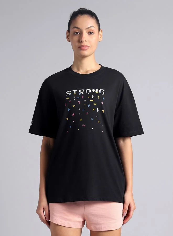 كالت تيشرت جرافيك قصة واسعة