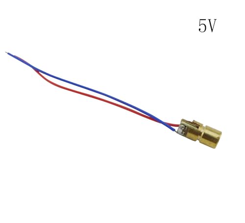 Ferwooh 20PCS DC 5V 650nm 5mW 20 mA Red Dot Diode Copper semiconductor laser tube with Leads Head Point Shape Outer Diameter 6mm - Image 2