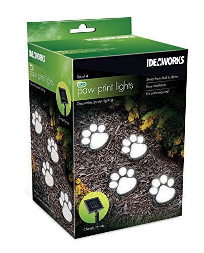 IdeaWorks JB7356 Dog Paw Solar Lights Outdoor Panels - Bright Energy Efficient and Perfect for your Garden - 4 pc Set, Black - Image 4