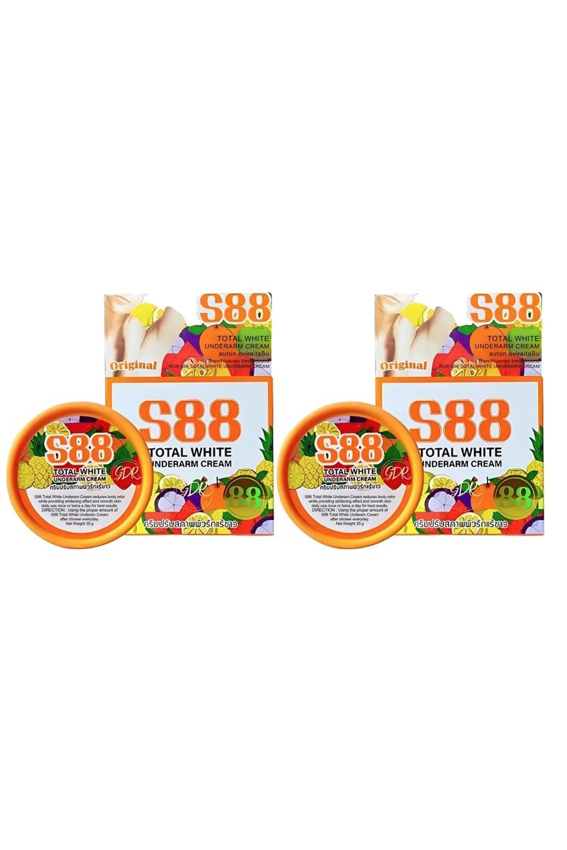 S88 أبيض بالكامل 6 قطع كريم توتال وايت الأصلي يزيل الأوساخ ويتخلص من الروائح ويفتح البشرة  مع تحفيز مرونة الجلد .35 جرام - Image 2