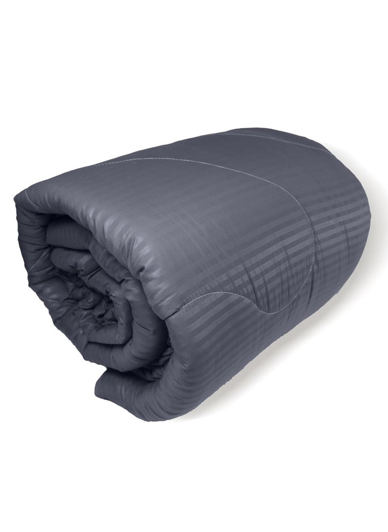Blueberry Dark Grey Colour Duvet Insert Quilted Plain Cotton240x260cm - Image 1
