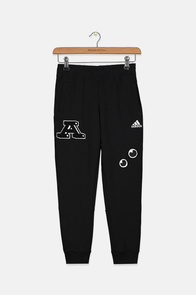 Adidas Kids Boy Embroider Drawstring Jogger Pants, Black - Image 1