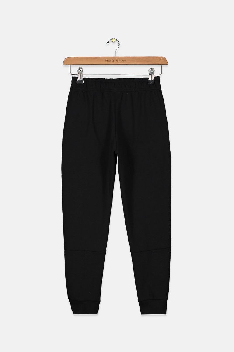 Adidas Kids Boy Embroider Drawstring Jogger Pants, Black - Image 2