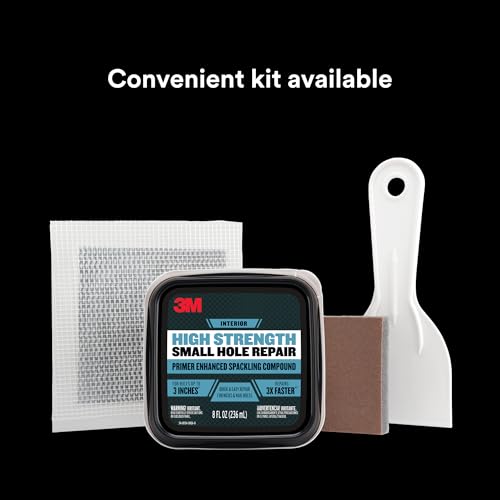 3M High Strength Small Hole Repair Kit, Inlcudes Spackling Compound, Putty Knife, Sanding Sponge, and Self-Adhesive Patch, For Hole Repairs Up To 3" in Diameter, Easy Wall Repair (SHR-KIT) - Image 3