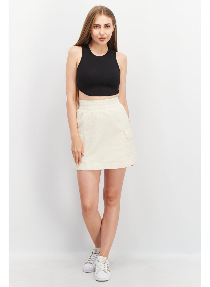 adidas Originals Women Sportswear Fit Brand Logo Training Skirts, Beige  - Image 3