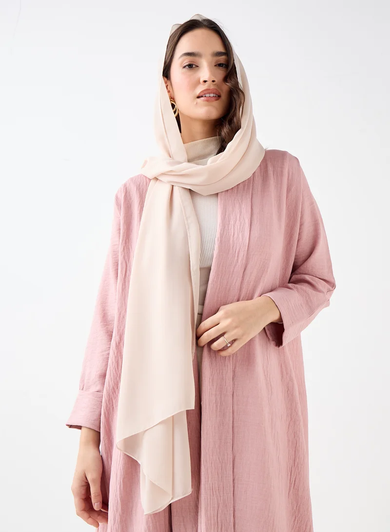 Hadiyath Al Madinah Pink Open Abaya - HM
