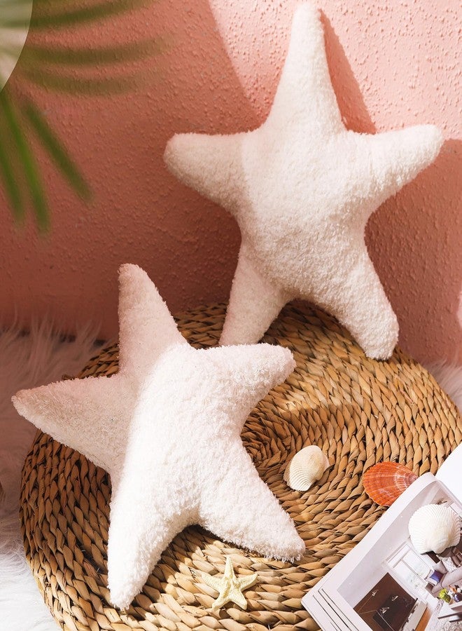 Yuntau 2 Pieces Starfish Throw Pillows Starfish Shaped Pillows 11.8" Cuddly Huggable Plush Floor Cushions Room Decor for Birthday Bedroom Sofa Couch Gift Bedroom - Image 5